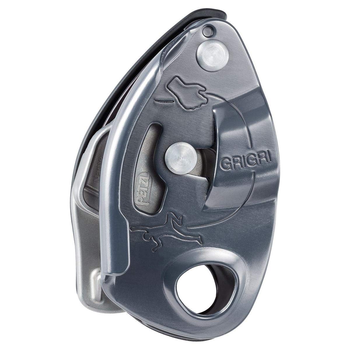 Petzl Grigri 2019 gray belay device; smooth belaying for gym and crag.