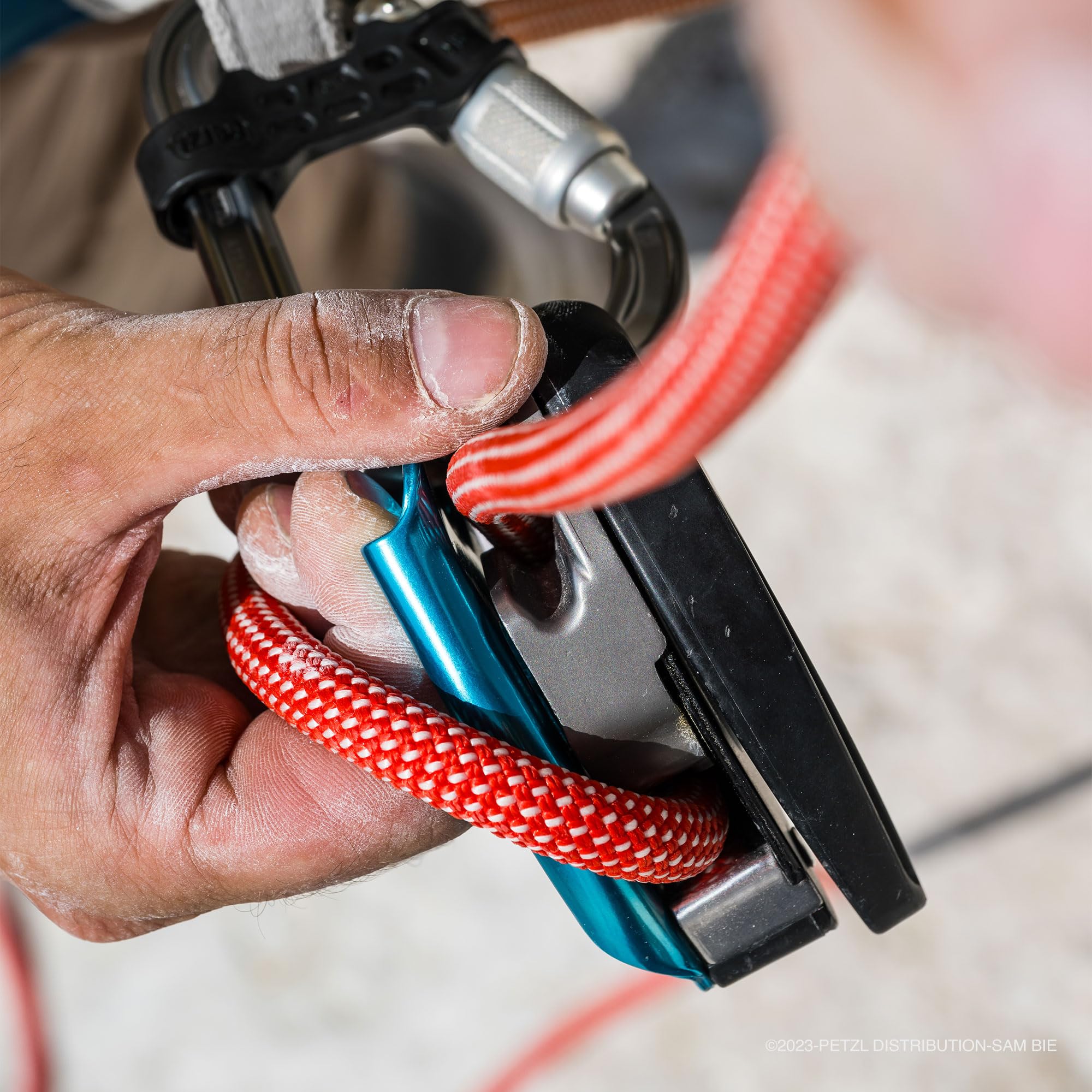 Petzl GRIGRI outdoor/top-rope setup for safer ascents.