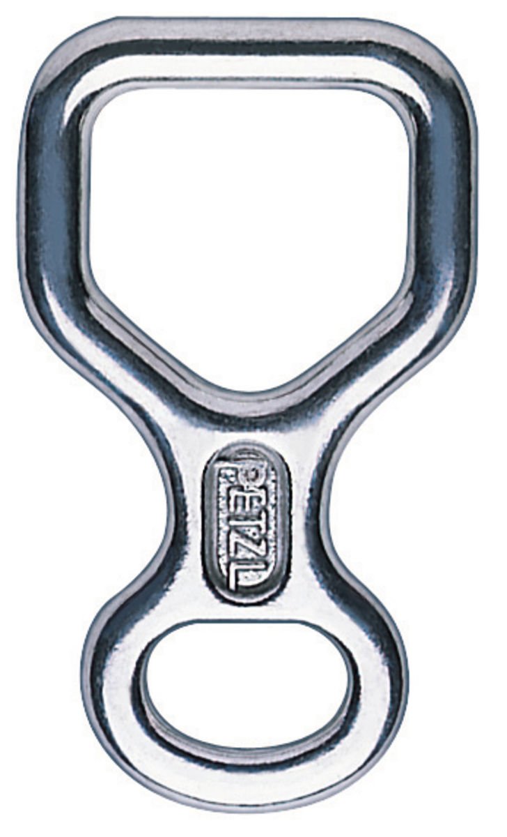 PETZL HUIT descender for rappelling, compact and reliable with versatile rope compatibility.