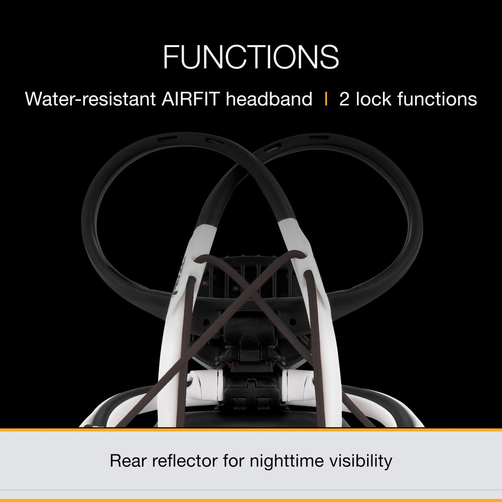 Petzl IKO headlamp mounted on a tree for rugged outdoor use