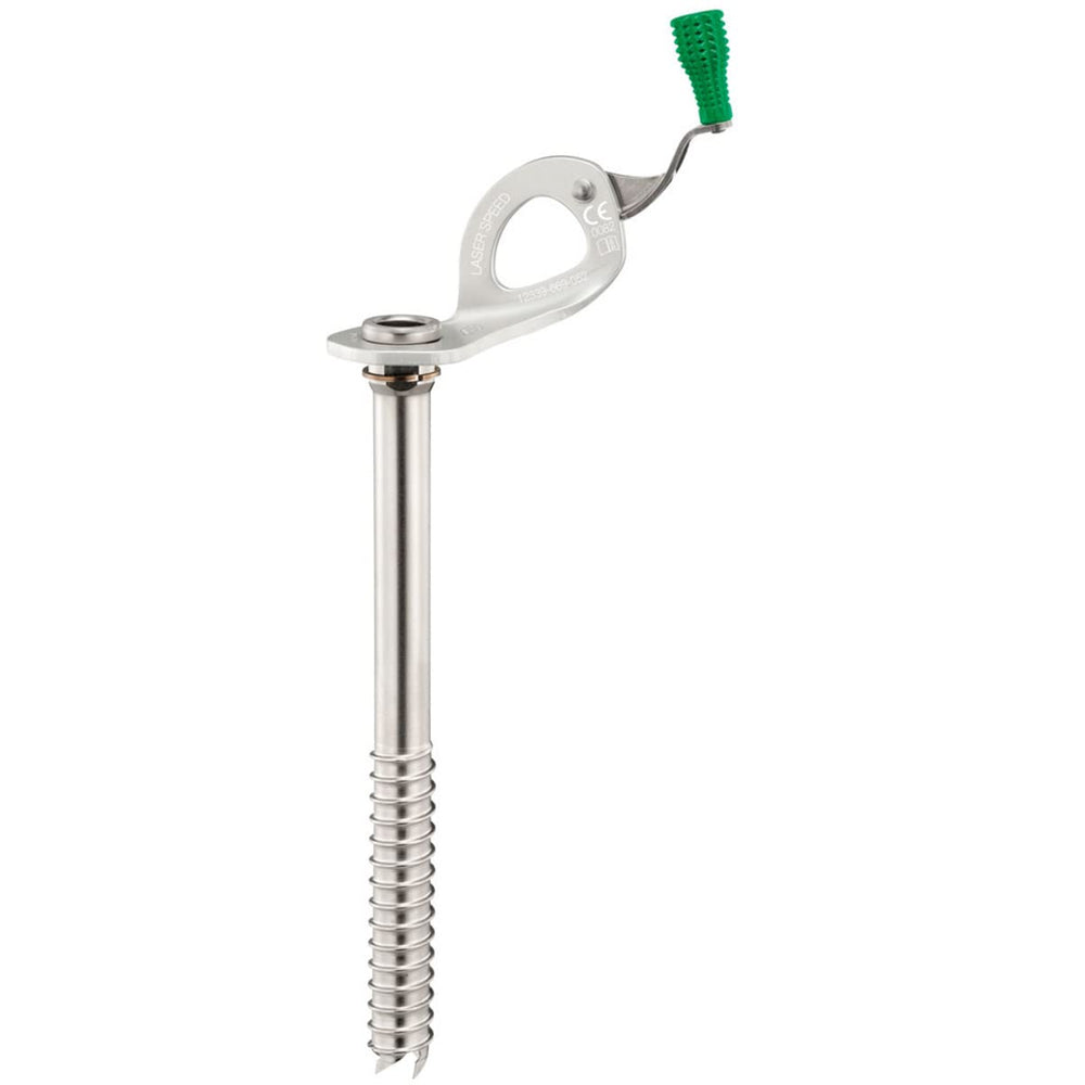 Petzl Laser Speed with integrated crank showing easy leverage for faster screwing.