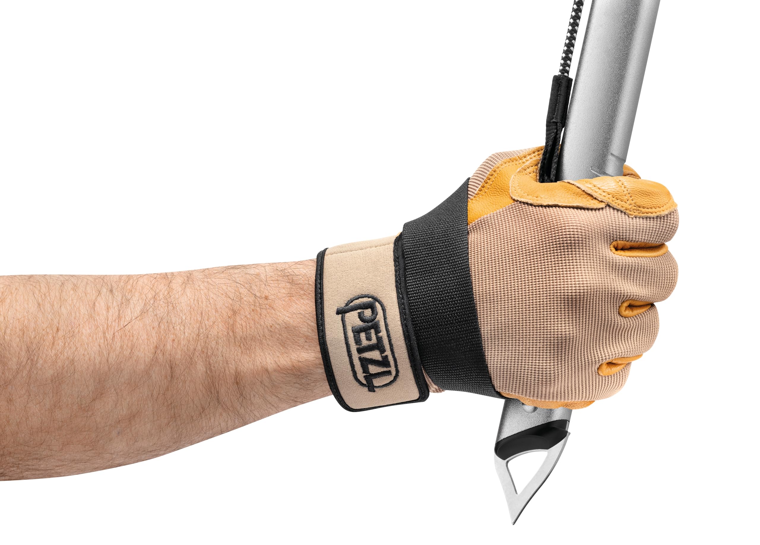 Petzl Leash Linkin Black adjustable strap shown for secure fit.