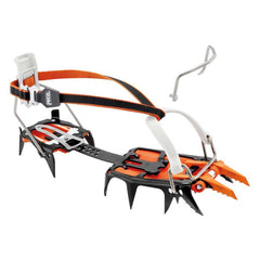 Petzl Lynx Llu crampons on boot for ice climbing and secure grip