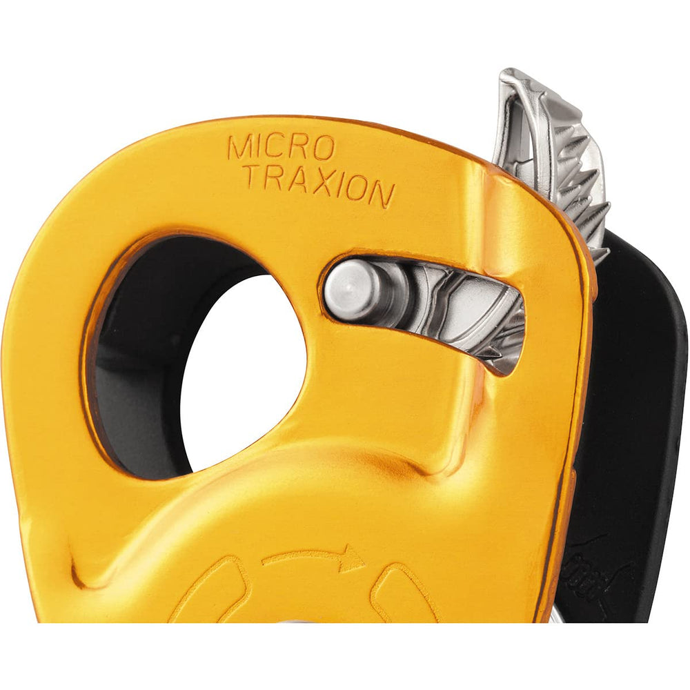 Petzl Micro Traxion highlights sealed ball bearings delivering high efficiency in demanding conditions.