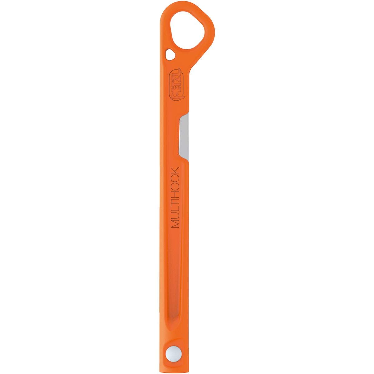 Petzl Multihook folded for easy transport and quick access during climbs.