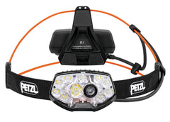 Petzl NAO RL headlamp front view highlights a bright beam for night visibility