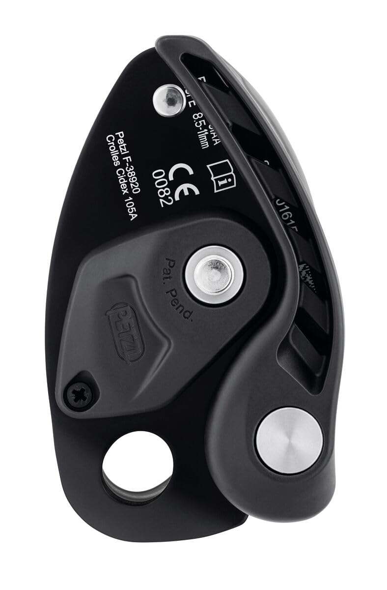 PETZL NEOX belay device side view highlighting compact ergonomic handle