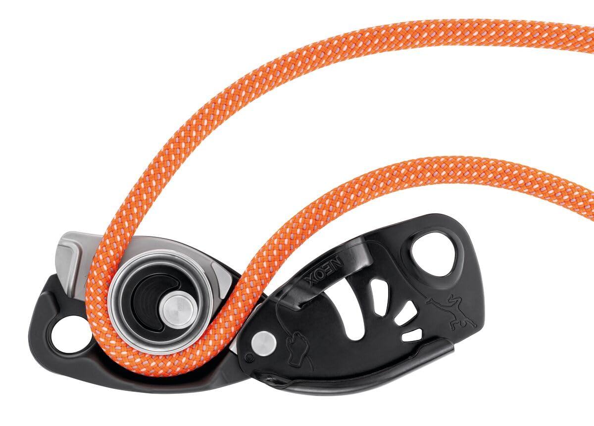 Petzl NEOX ergonomic handle offers controlled, comfortable descent