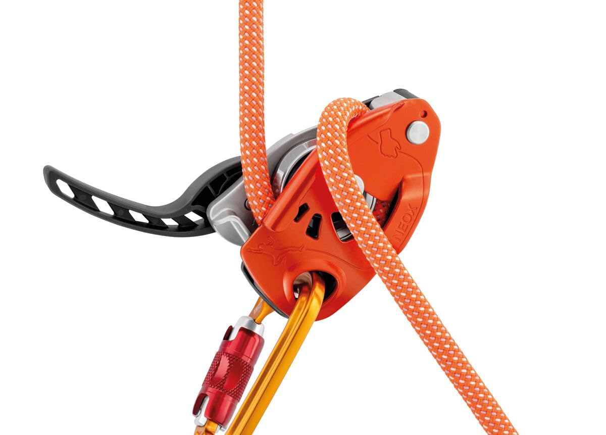 Petzl Neox compatible with single ropes 8.5–11 mm.