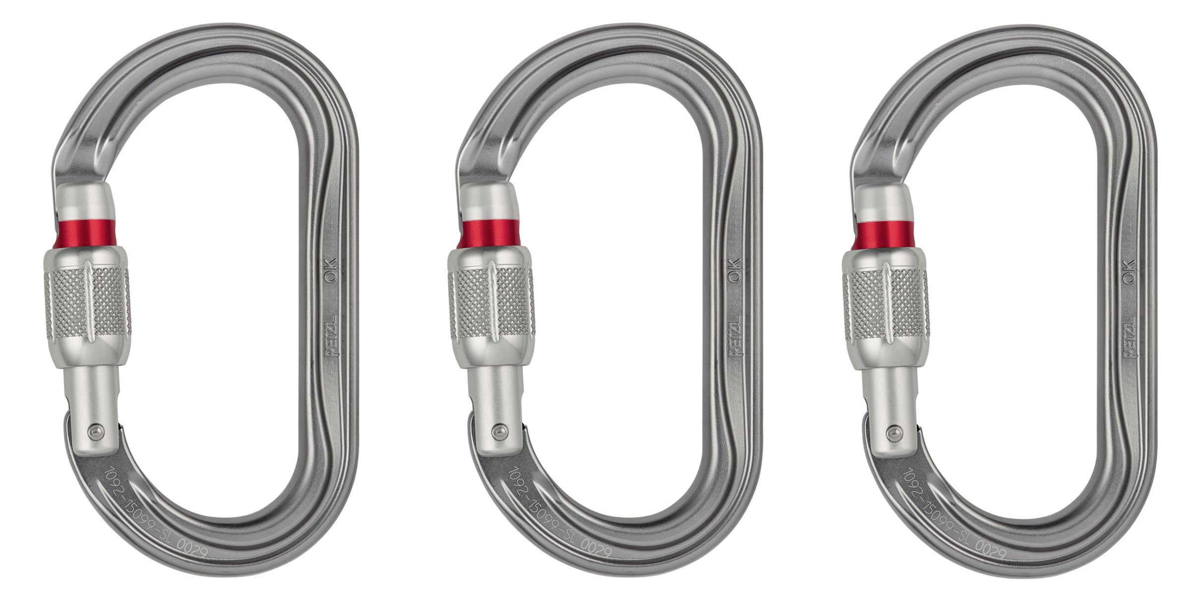 Petzl OK carabiner oval for pulleys enhances device loading and smooth operation.
