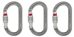 Petzl OK carabiner oval for pulleys enhances device loading and smooth operation.
