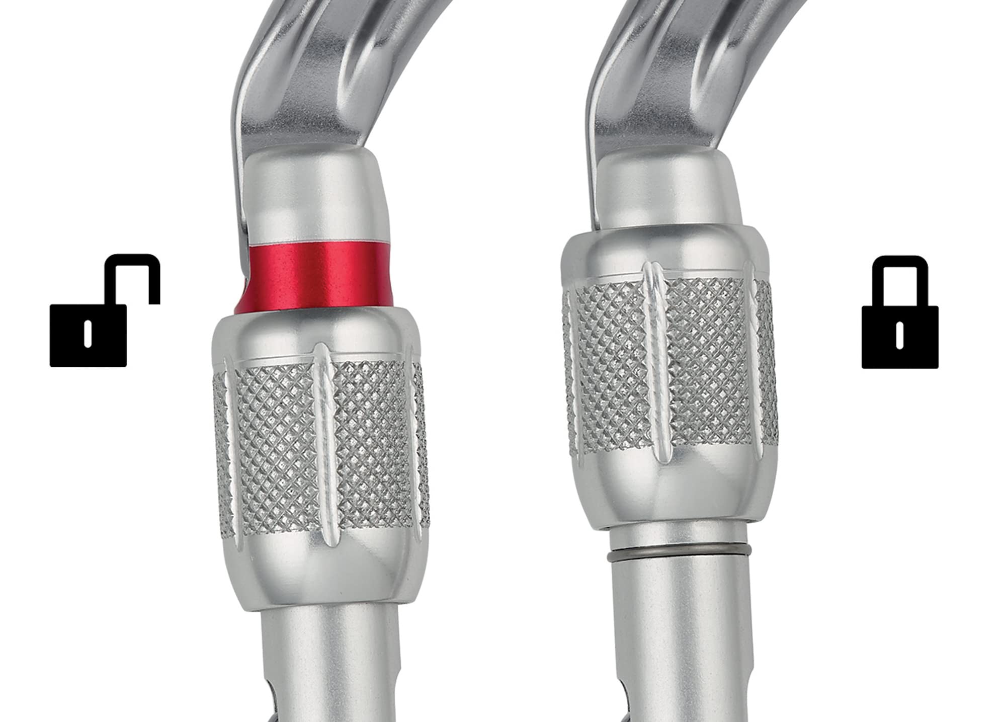 Petzl OK Oval interior design minimizes snag points during rotation.