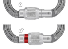 Petzl Omni carabiner CROLL attachment enables efficient ascent on harness.
