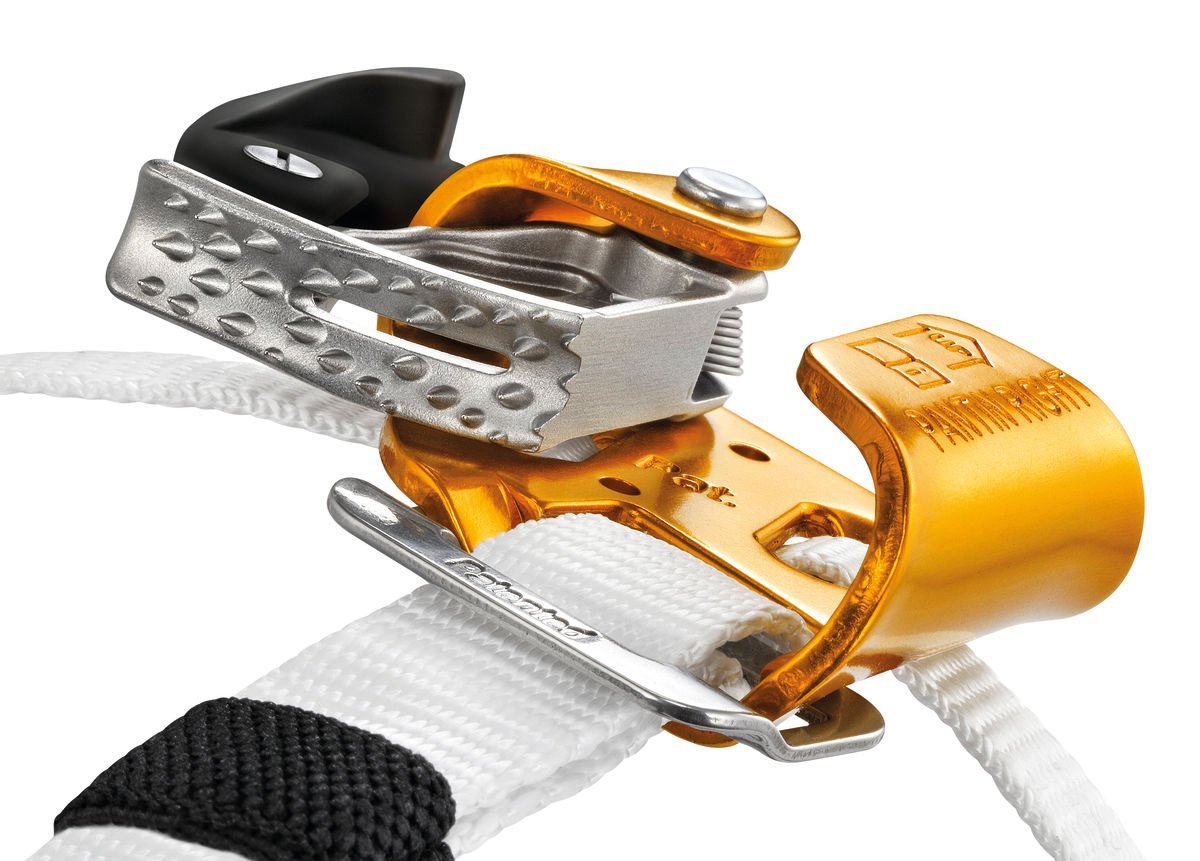Petzl Pantin cam detail showing self-cleaning slot for reliability.