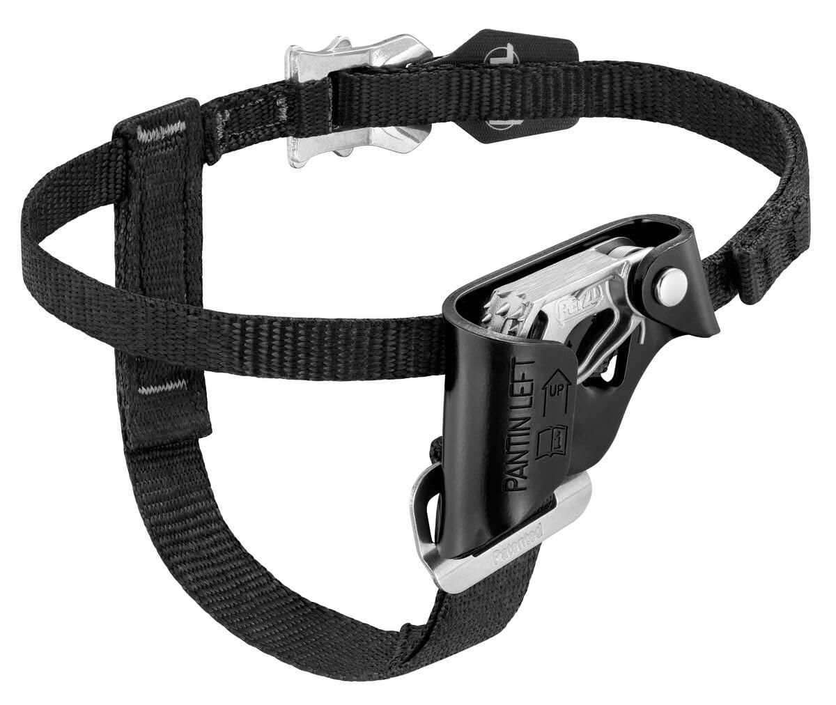 Petzl Pantin left foot ascender enables upright rope climbs for efficiency.