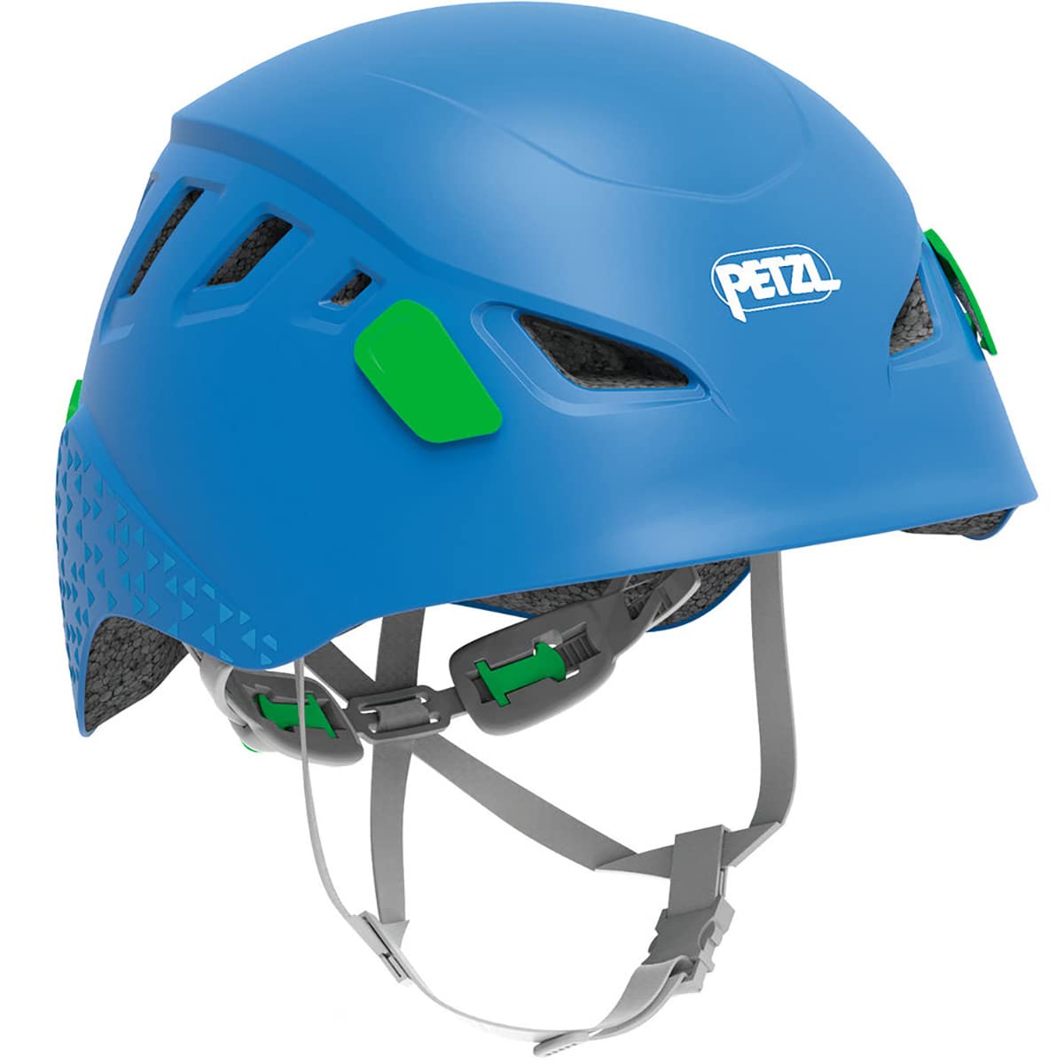 Petzl Picchu blue front view helmet for kids, ready for climbing and cycling adventures
