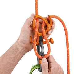 Petzl Pirana Guide side view shows harness attachment and rope setup