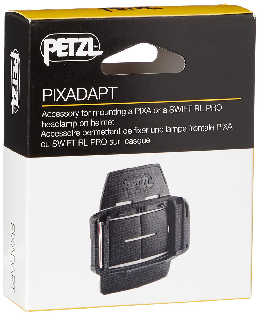 Petzl Pixa headlamp mounted on helmet with tilt adjustment option