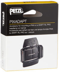Petzl Pixa headlamp mounted on helmet with tilt adjustment option