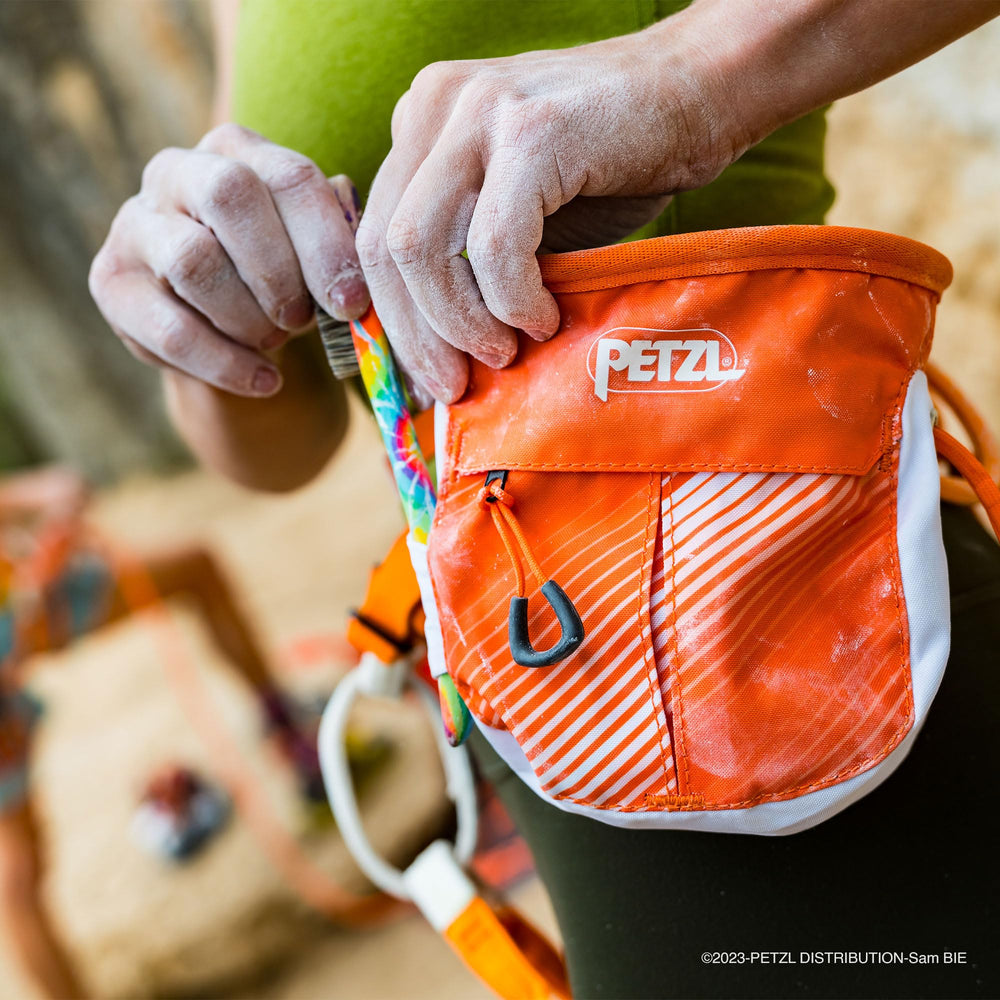 PETZL Power Crunch Chalk showing chunky texture for controlled dispensing