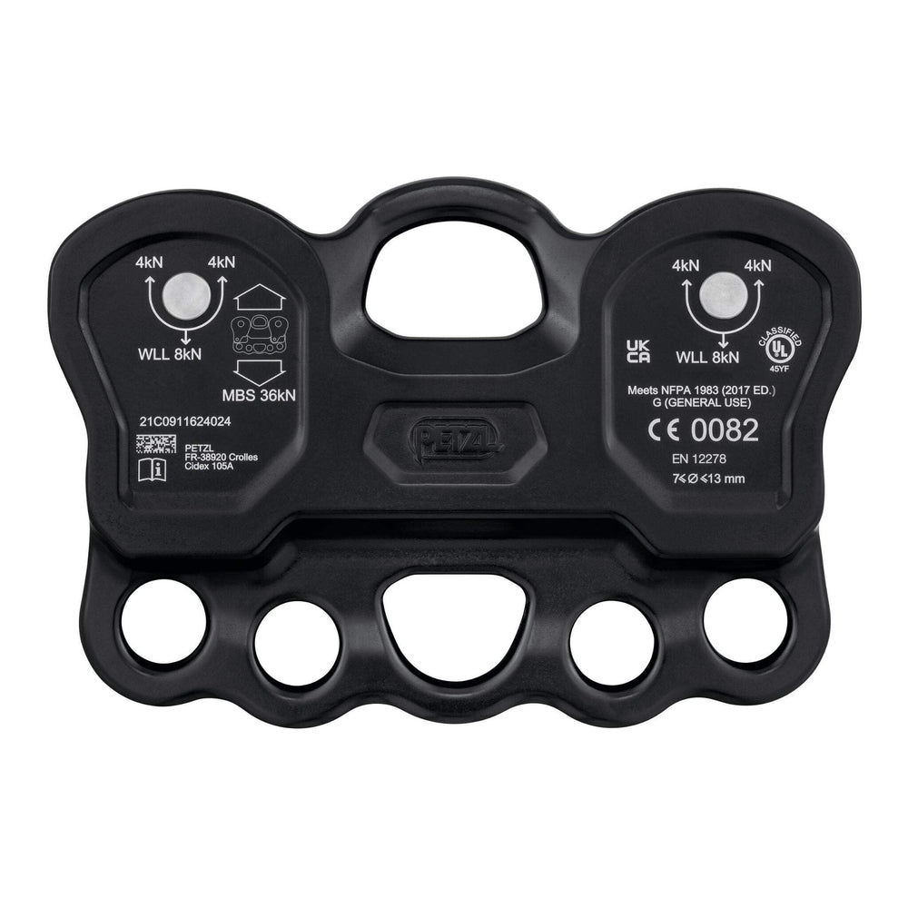 Petzl Reeve red indicators showing unlocked flanges for safe use.