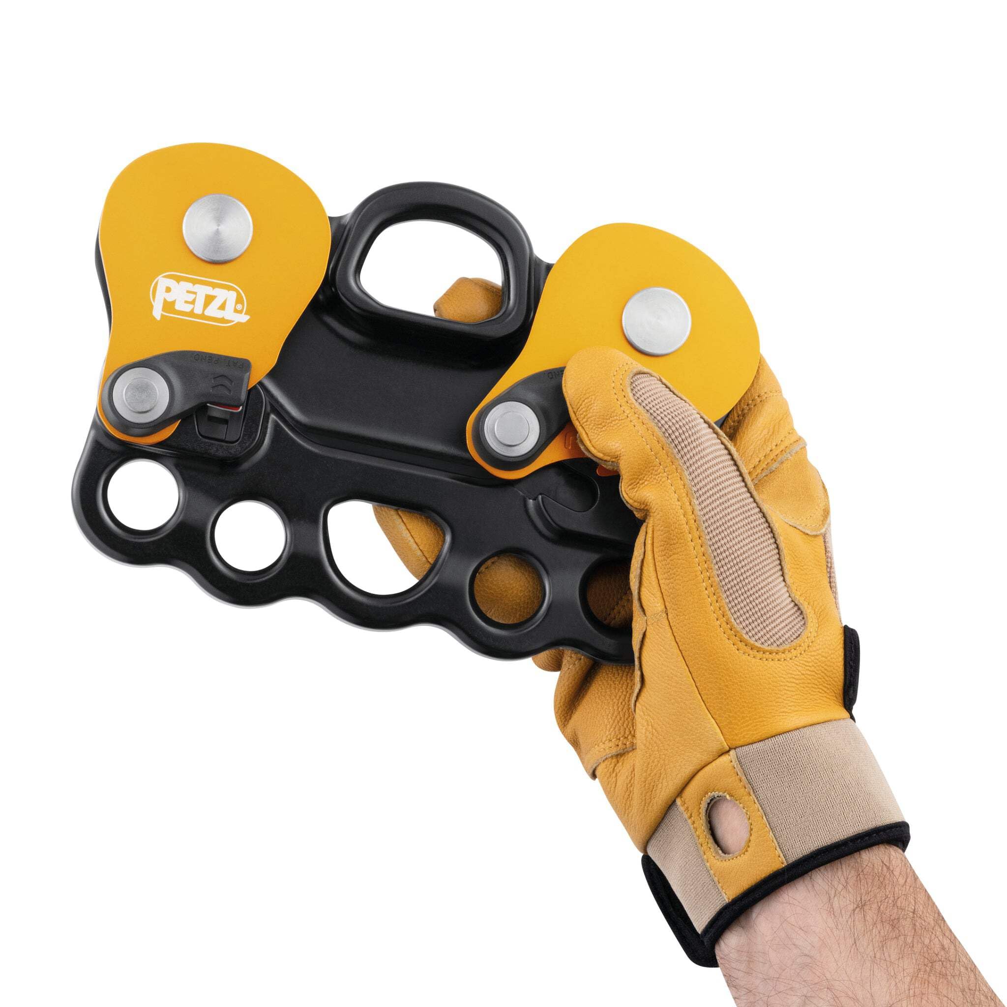 Petzl Reeve pulley with sealed sphere bearings delivering smooth movement.