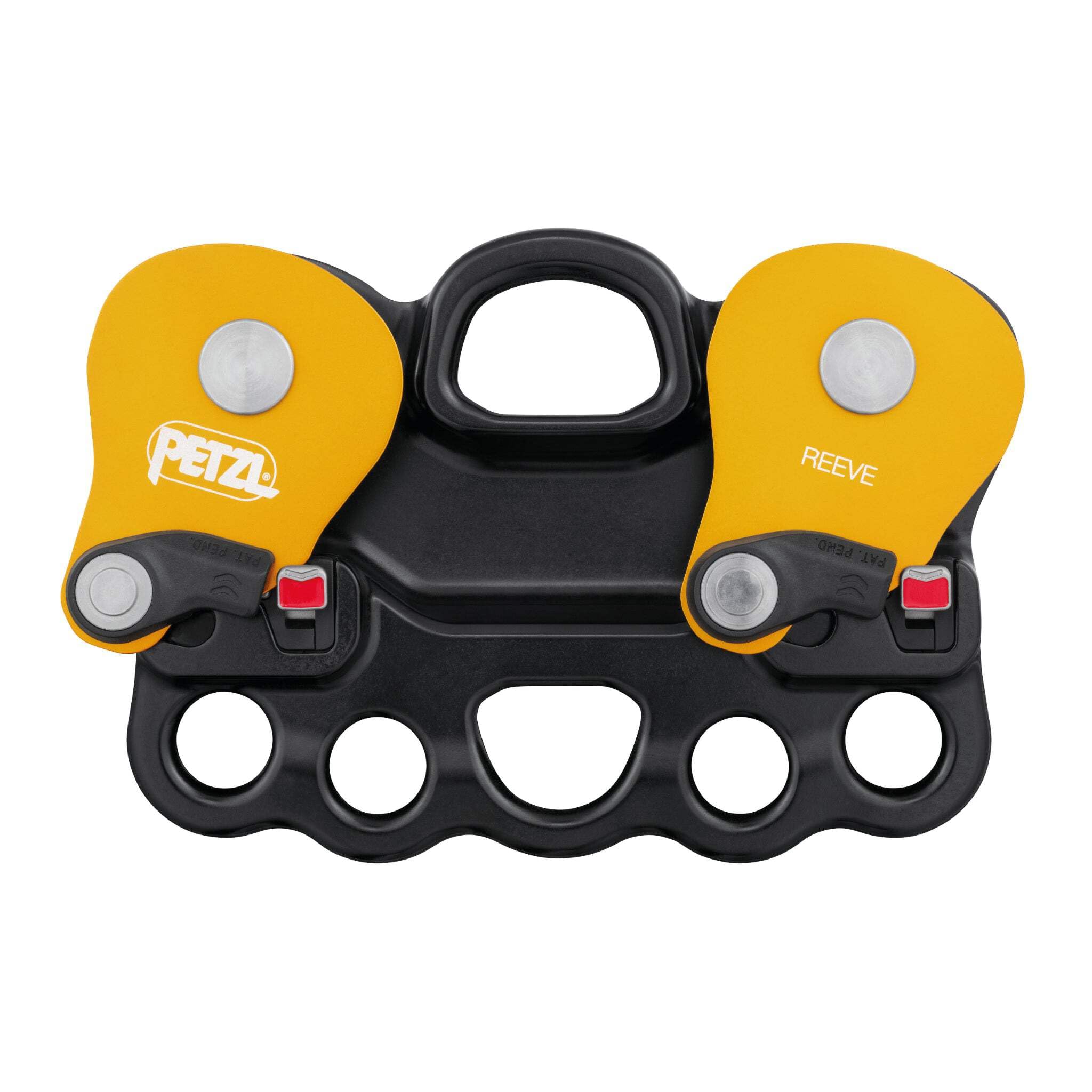 Petzl Reeve triple-action flange opening for glove-friendly operation.