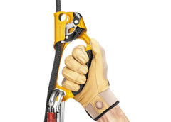 Petzl ascender gold finish, ergonomic handle, smooth one- or two-handed operation