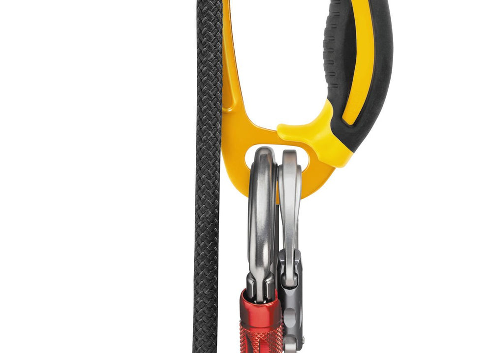 Petzl right-handed ascender, ergonomic top section, two-hang traction support