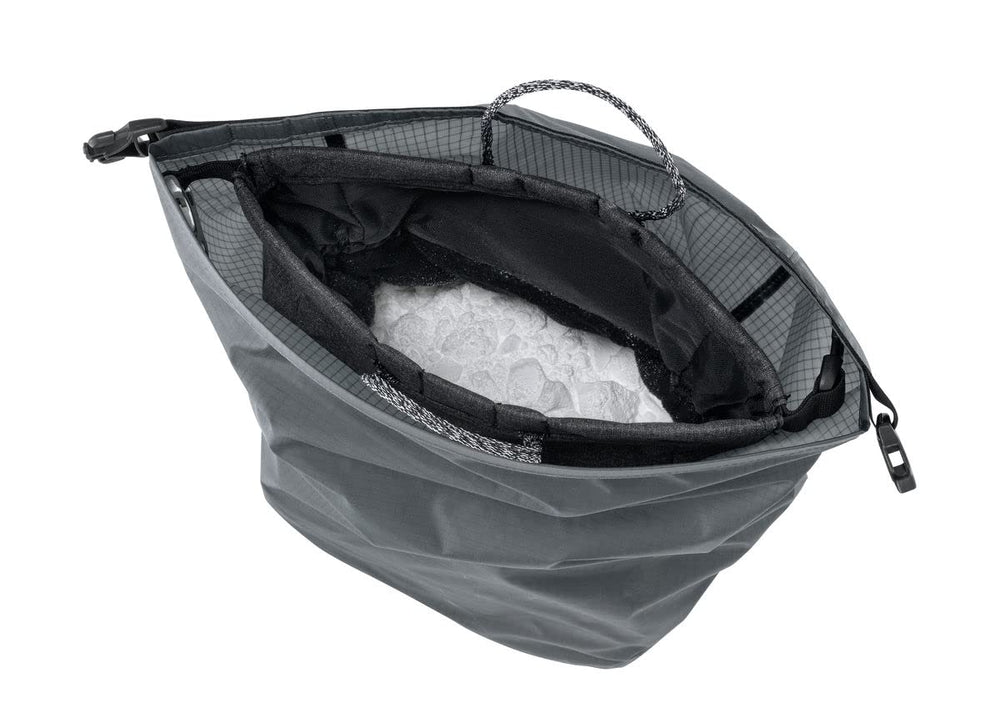 Petzl SAKOVER open storage pouch demonstrates lightweight airtight design for transport
