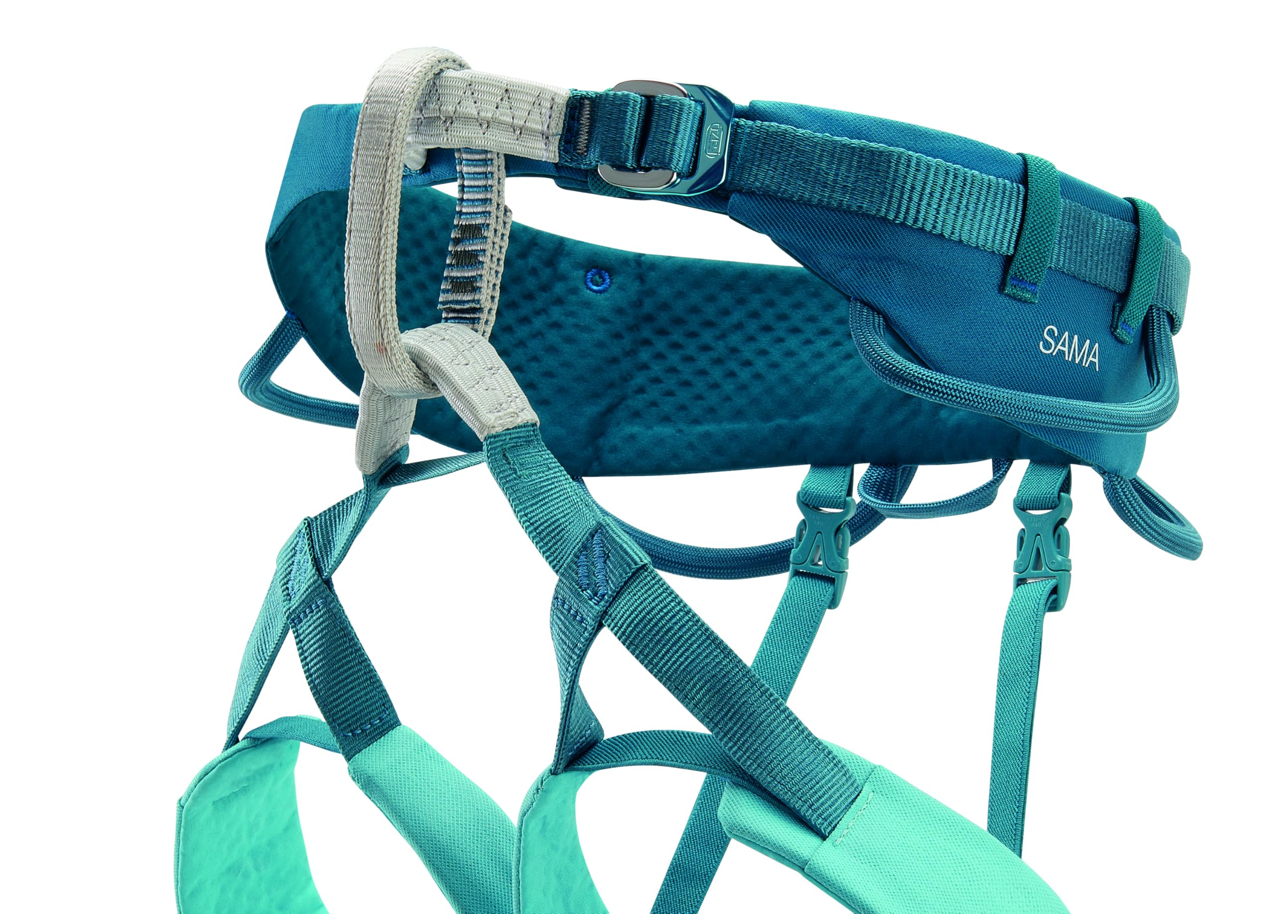 PETZL Sama front gear loops enable quick clipping of quickdraws.