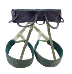 PETZL Sama men's harness leg loops stretched for comfort during dynamic moves.