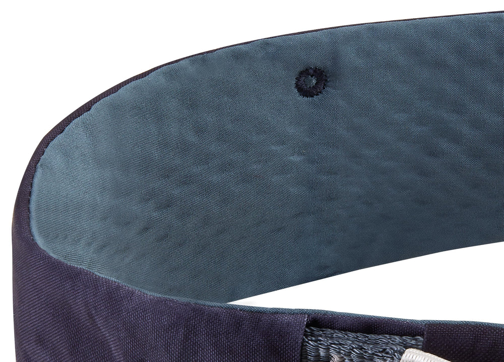 PETZL Sama harness waistbelt foam padding distributes load to reduce fatigue.