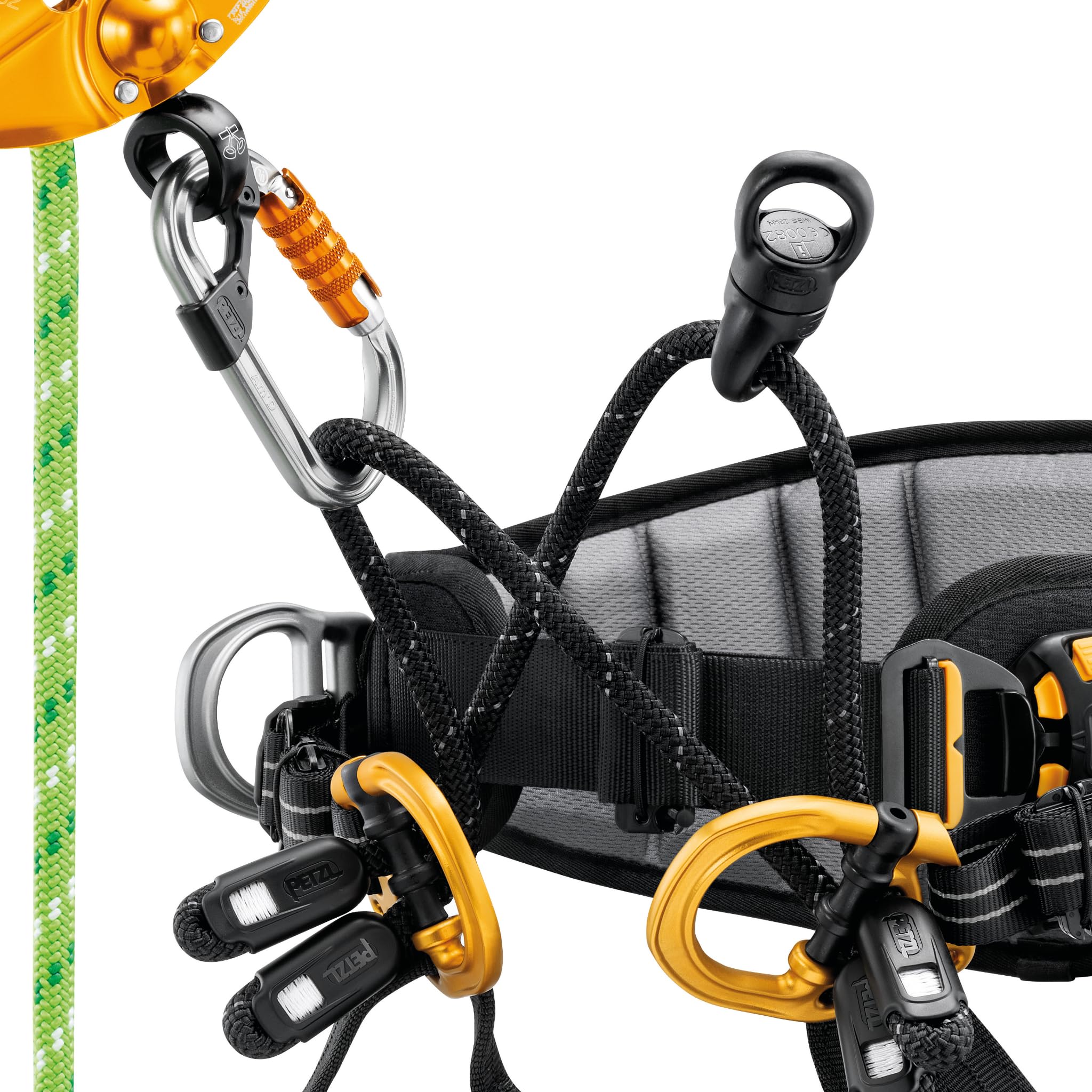 Petzl Sequoia bridge-height adjustment enables optimized work positioning.
