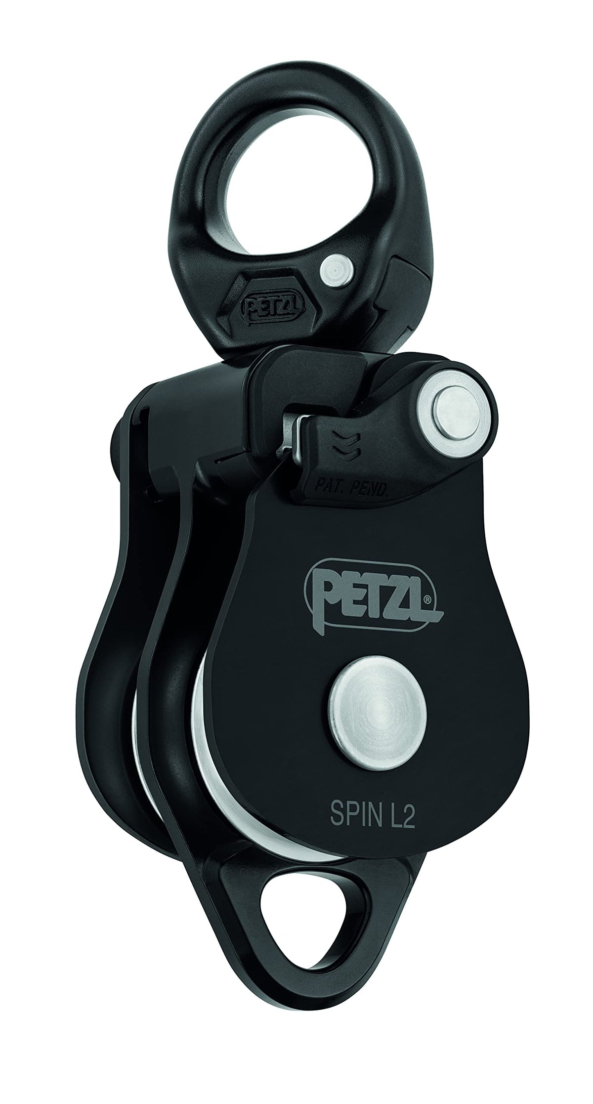 Petzl Spin L2 black pulley with walker enables efficient complex recovery operations.