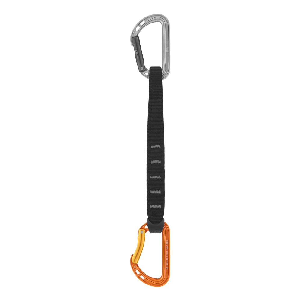 Petzl Spirit Express Quickdraw 25 cm, lightweight and ergonomic for fast clipping.