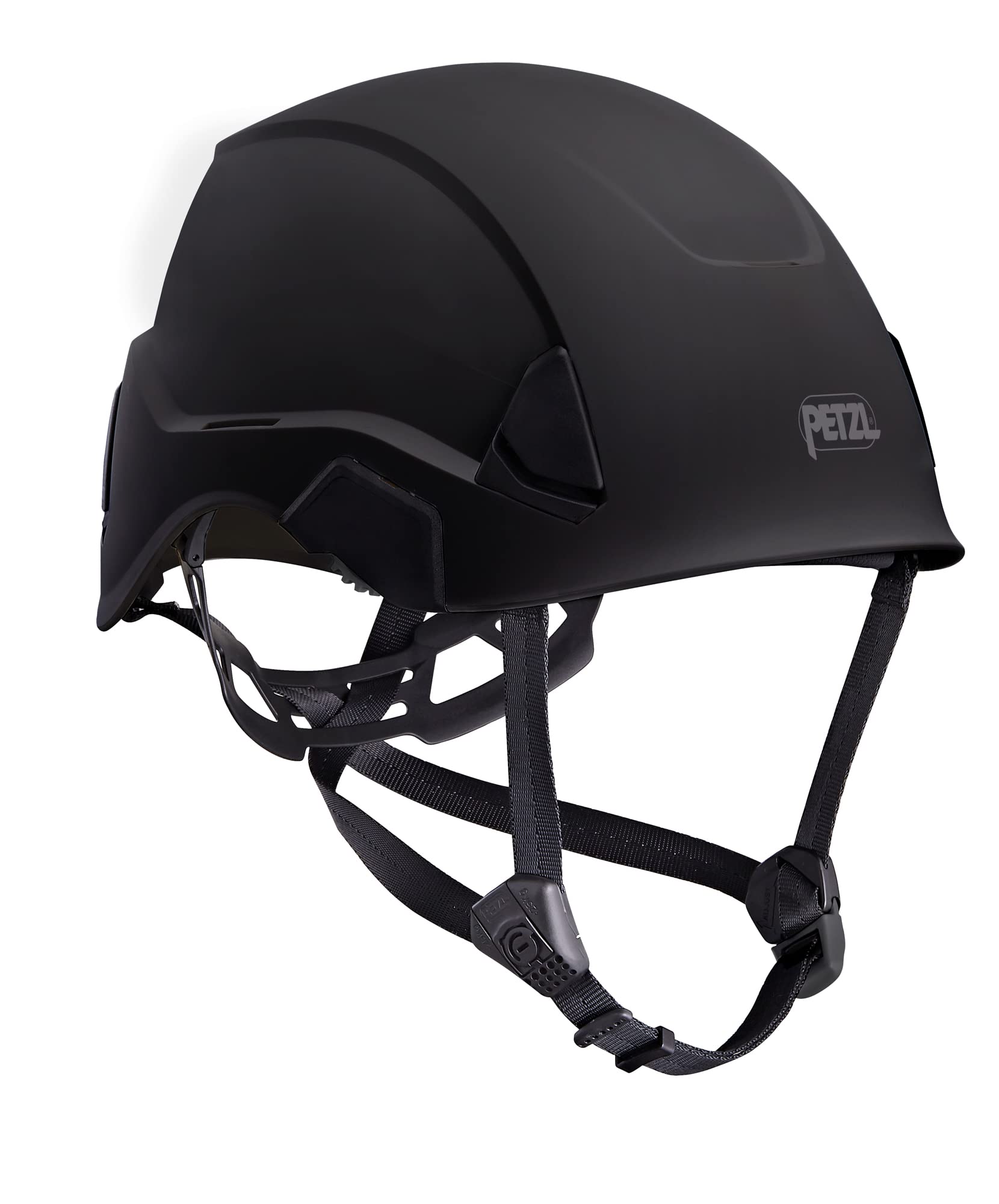 Petzl Strato helmet front view highlighting ultra-lightweight comfort for long wear.