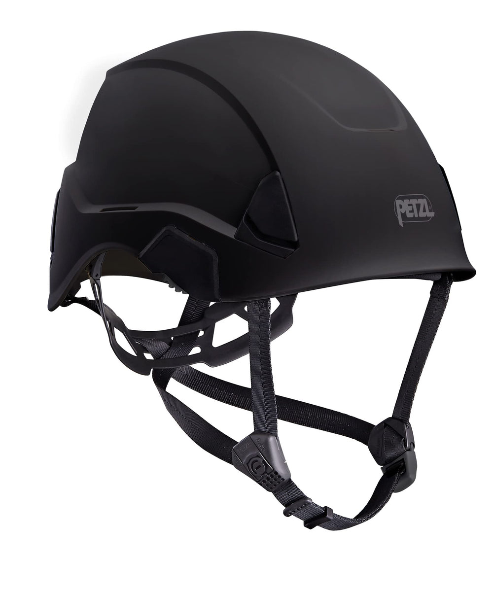 Petzl Strato helmet front view highlighting ultra-lightweight comfort for long wear.
