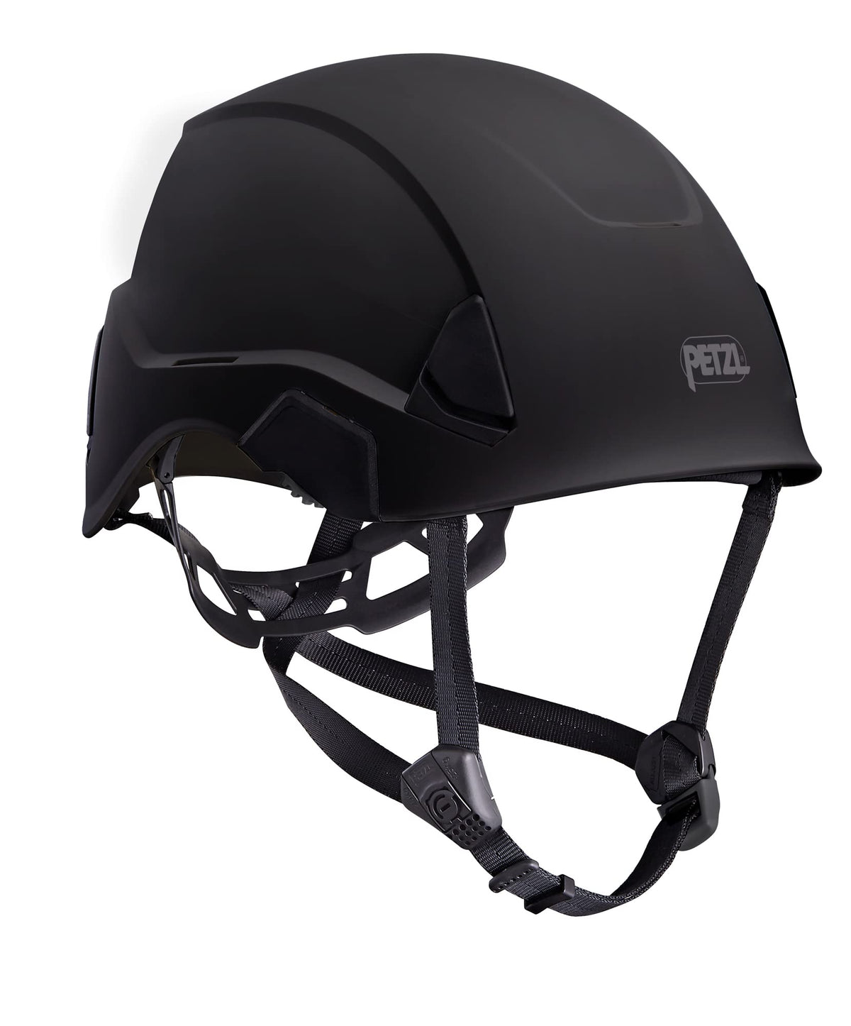 Petzl Strato helmet front view highlighting ultra-lightweight comfort for long wear.