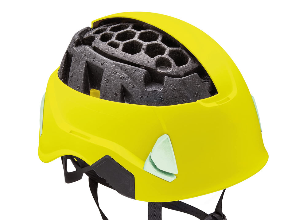 Petzl Strato Vent Centerfit system centers the helmet for secure fit.