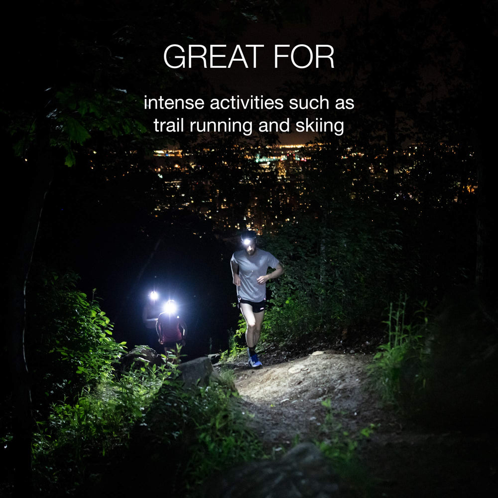 Petzl Swift RL auto-brightness in action with Reactive Lighting tech