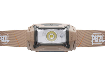 Petzl Tikka Core battery indicator close-up shows remaining power for planned outings