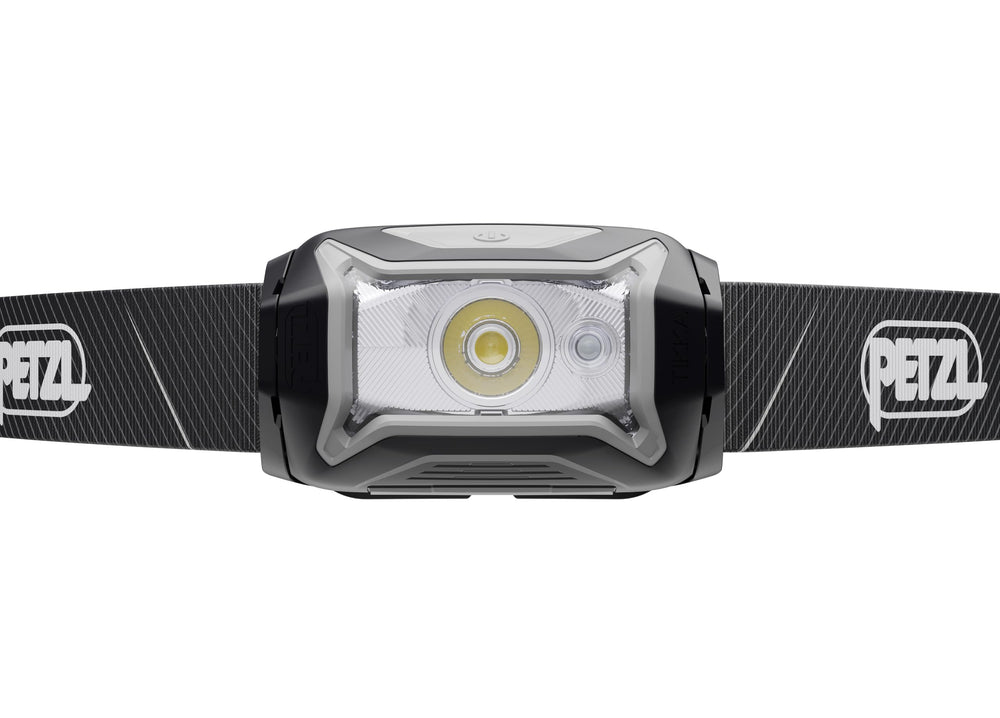 Petzl TIKKA headlamp worn on headband for hands-free visibility during hiking