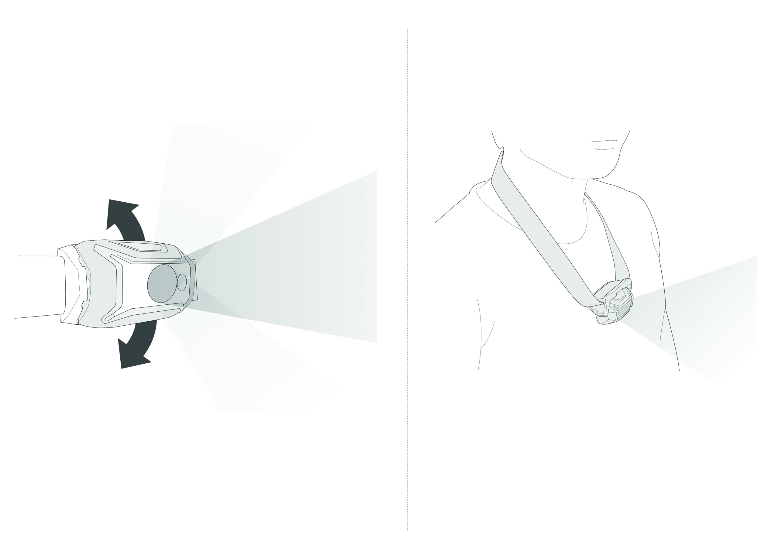 Petzl TIKKA headlamp tilt function enables angled viewing when mounted