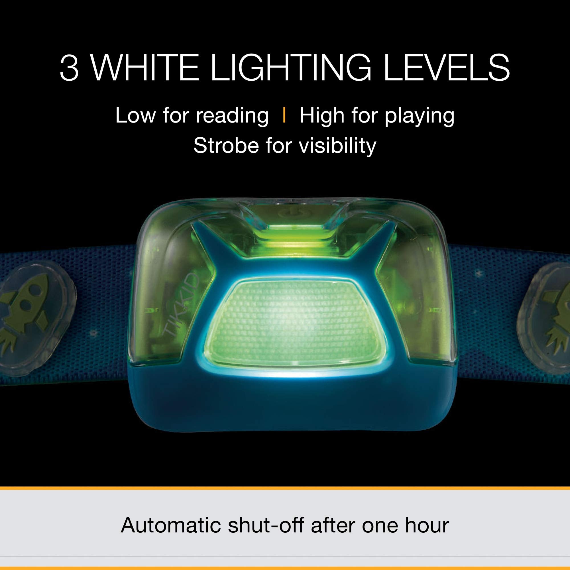 Screw-secured door on PETZL TIKKID headlamp for safe battery handling