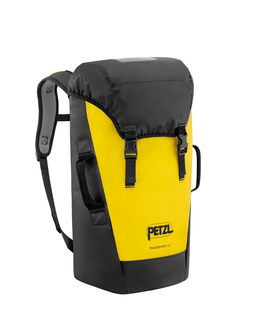 PETZL Transport 30L yellow pack front view for rugged daily use and lasting durability.