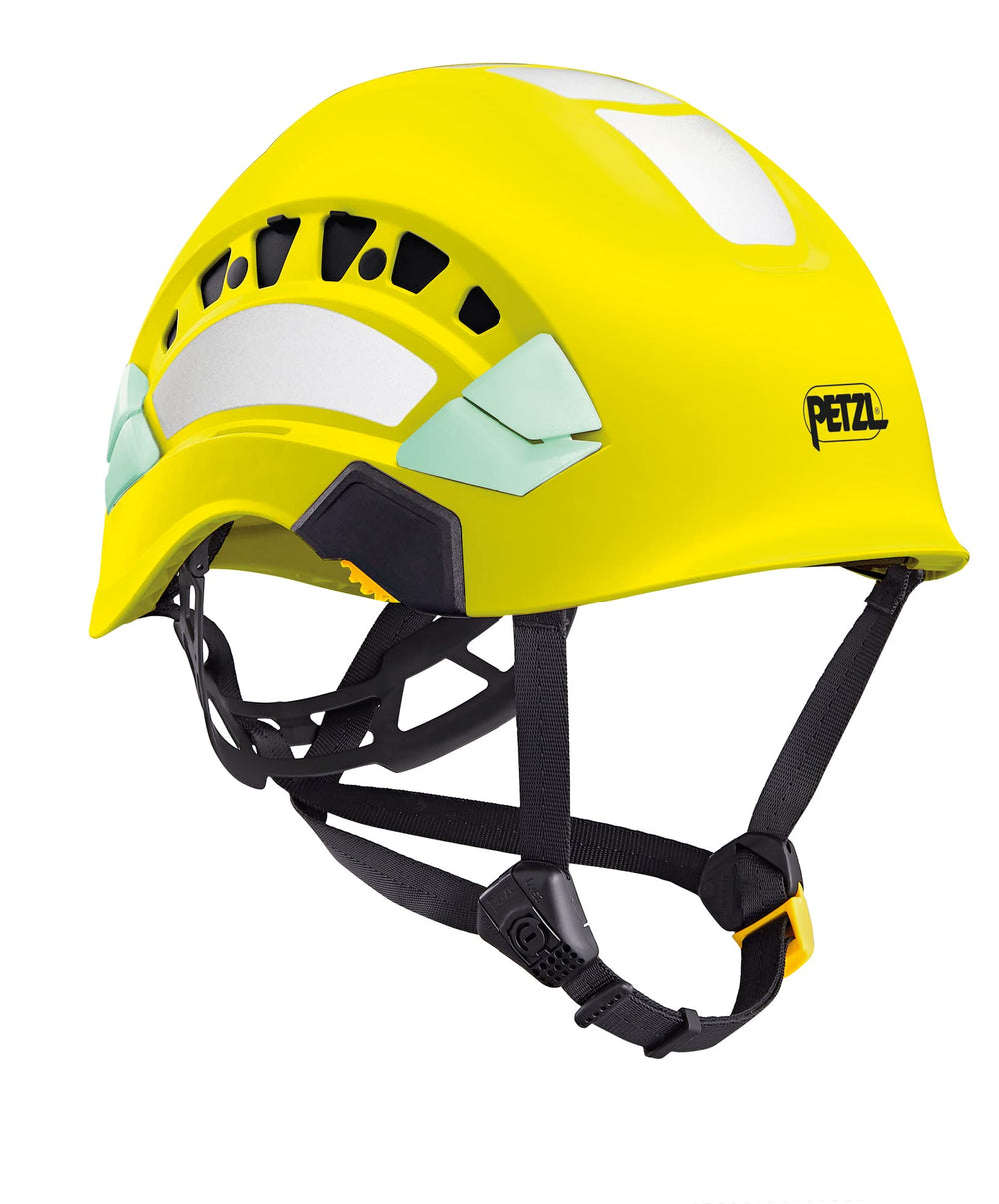 Petzl Vertex Vent helmet in hi-vis yellow with a ventilated shell for hot work environments.