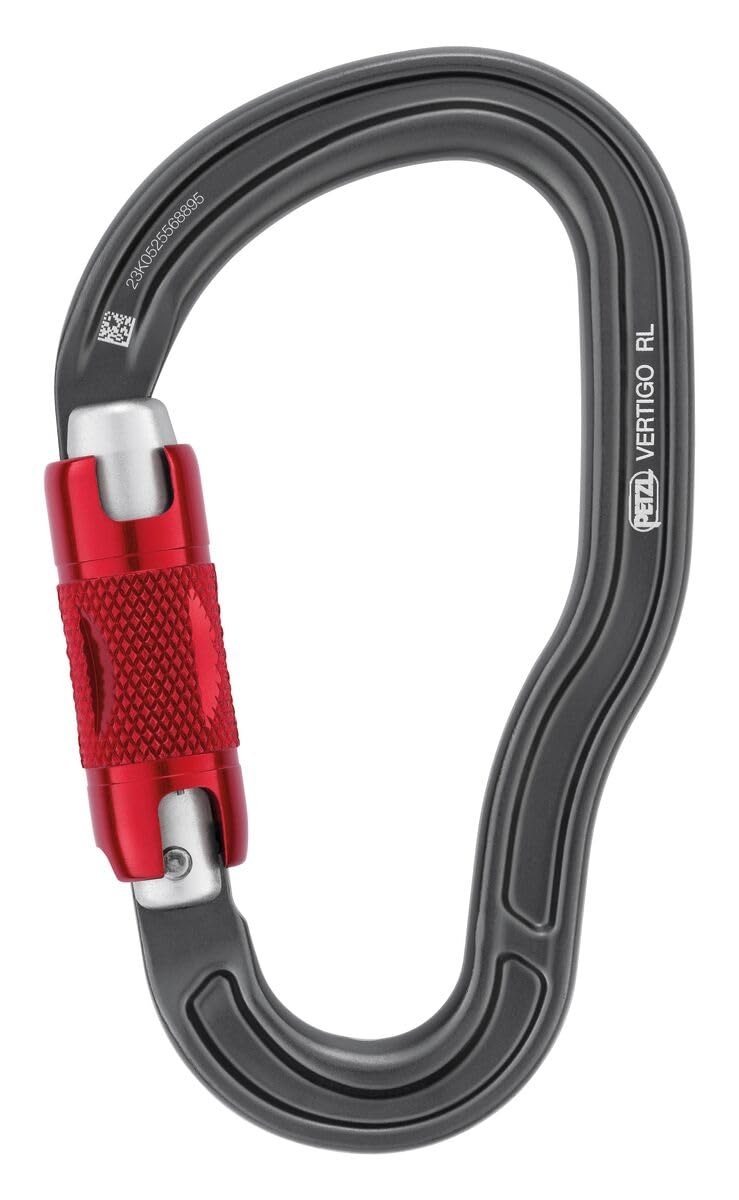Petzl Vertigo Twist-Lock carabiner at end of a lanyard for quick clipping