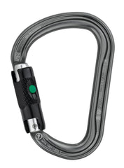 Petzl William carabiner Ball-Lock gray for easy clipping and secure belay transitions.