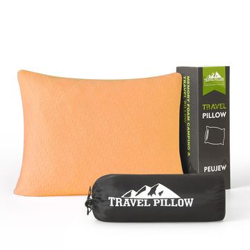 PEUJEW small shredded memory foam pillow camping provides customizable neck support on the go